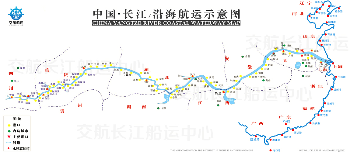 长江海运路线图，探索中国水运的脉络