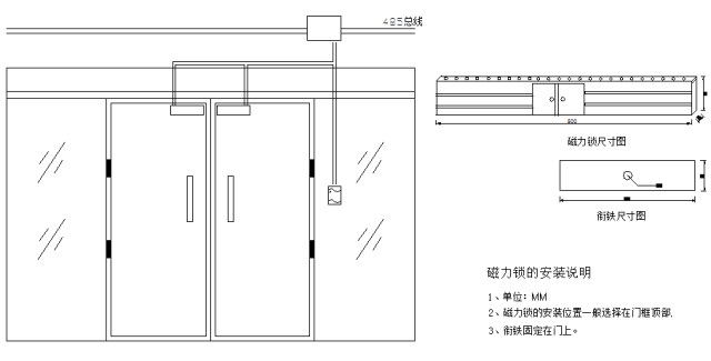 重叠门自动门安装示意图及其详细步骤