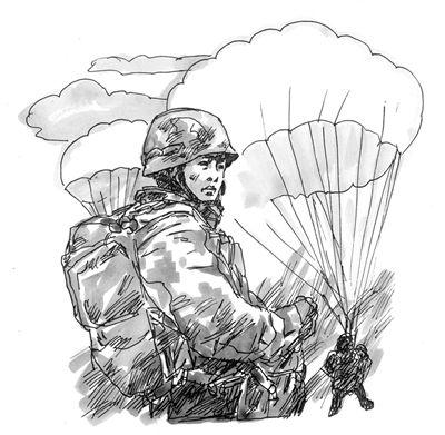 中国伞兵跳伞简笔——英勇无畏的空中舞者